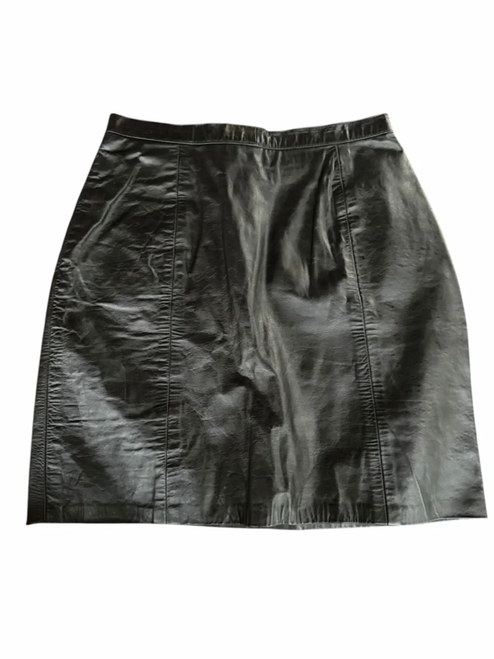 1980s/Early 90s Outerwear by Phoenix 100% Leather High Waisted Pencil Skirt